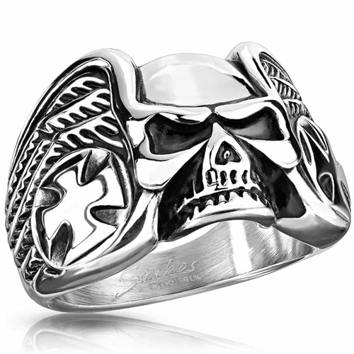 Ring off skull - Rustfri stål