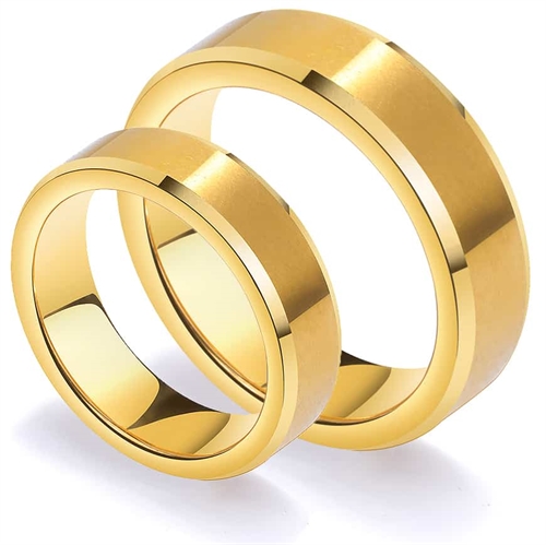 Kope Forlovelsesring tungsten Forgyldt