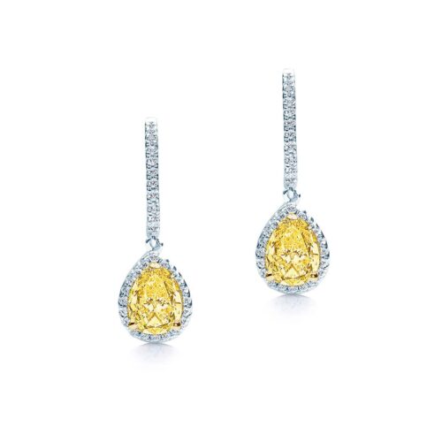 Oxford Long Yellow Pear Drop Earrings