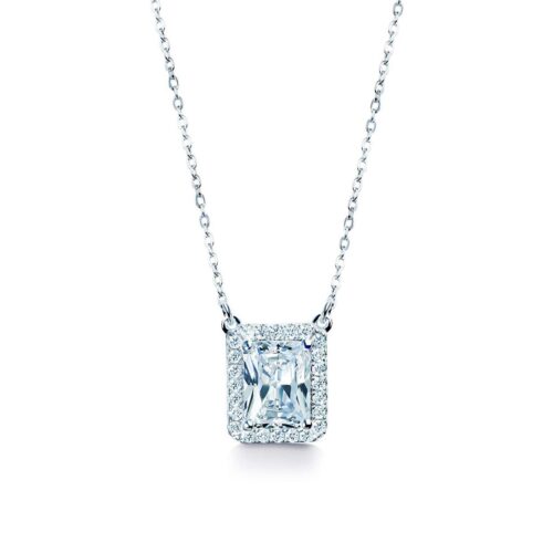 Oxford Silver Halo Radiant Necklace