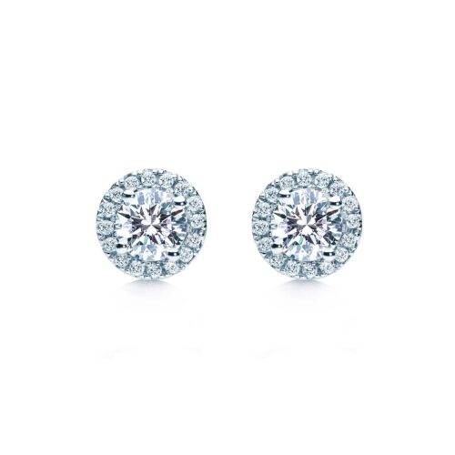 Oxford Silver Halo Round Earrings