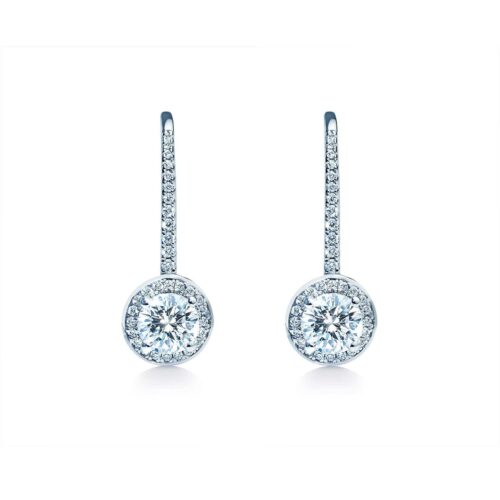 Oxford Silver Long Halo Earrings