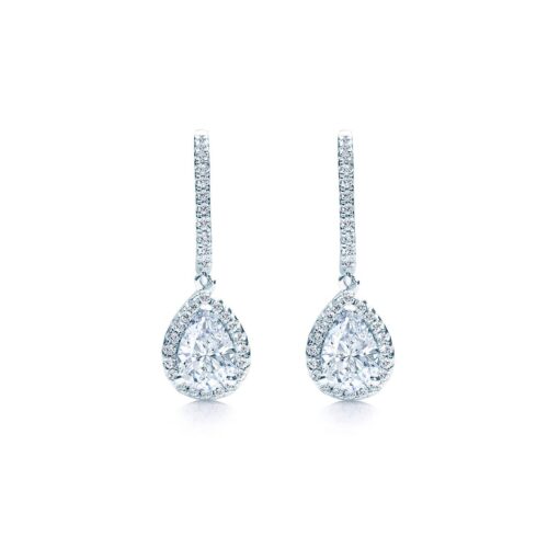 Oxford Silver Long Pear Drop Earrings