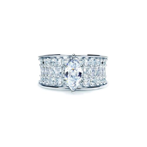 Oxford Silver Marquise & Princess Cut Ring