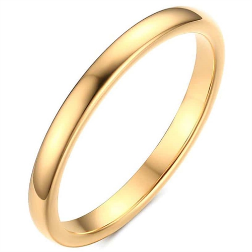 Tynd forgyldt tungstenring