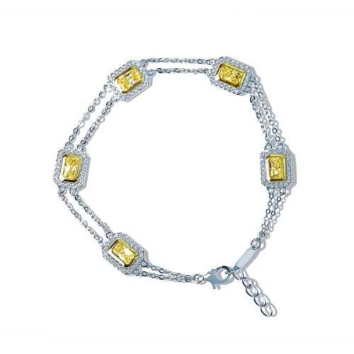 Sahara Silver Yellow Radiant Bracelet