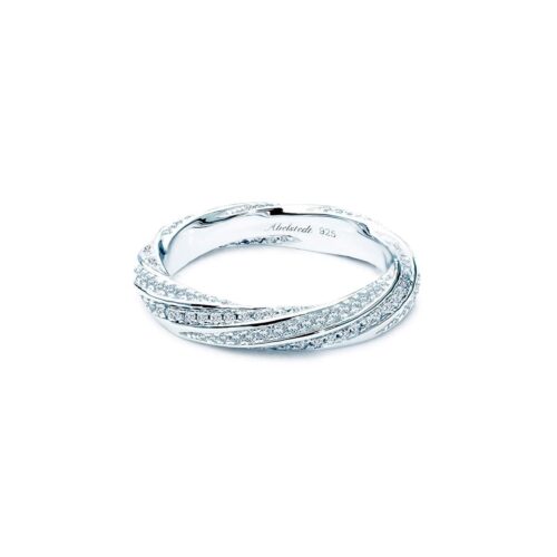Sahara White Twisted Band Ring