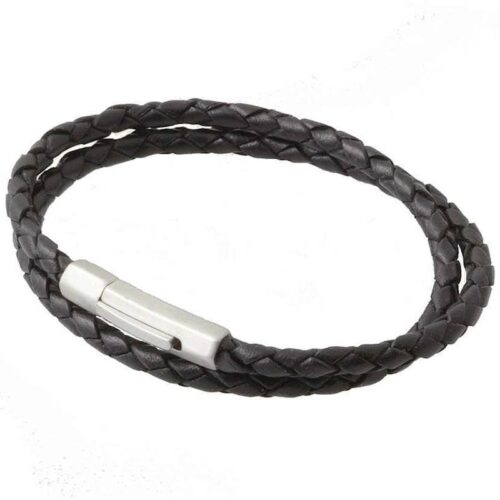 Baya læderflet armbånd 4mm