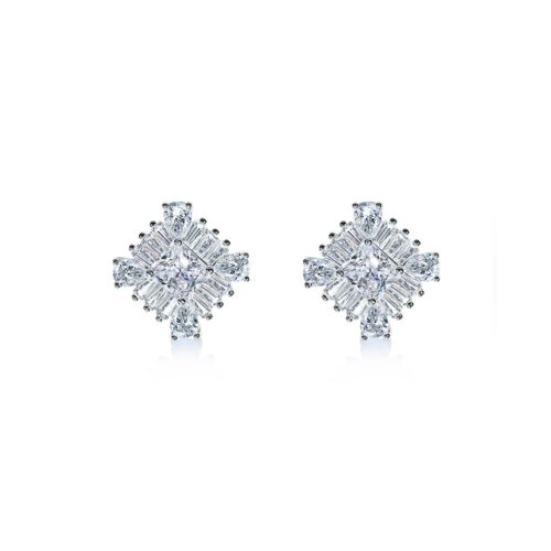 Oxford White Square Earrings
