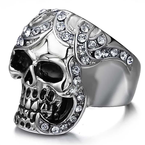 Skull CZ - rustfri stål.