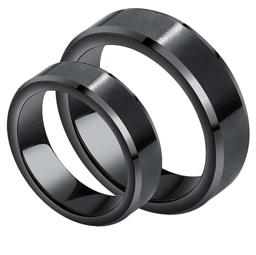 Sort Kope Forlovelsesring tungsten