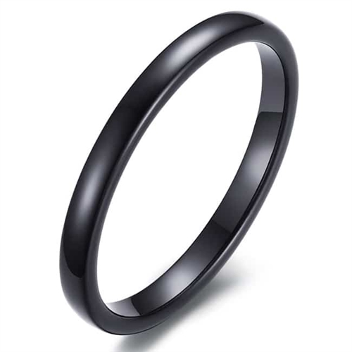 Tynd blackcoatet tungstenring