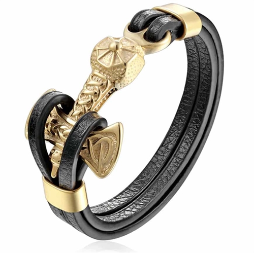 Thors-hammer armbånd forgyldt