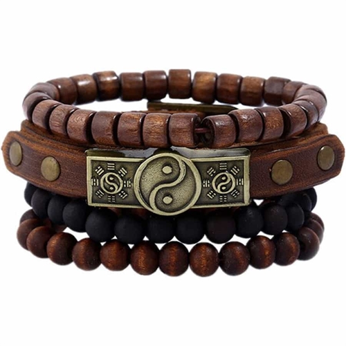 Yin & Yang armbånd 4stk