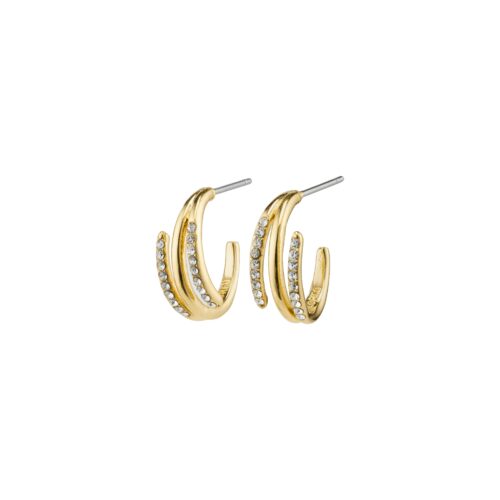 Pilgrim SERENITY krystal deco semi-hoops guldbelagt