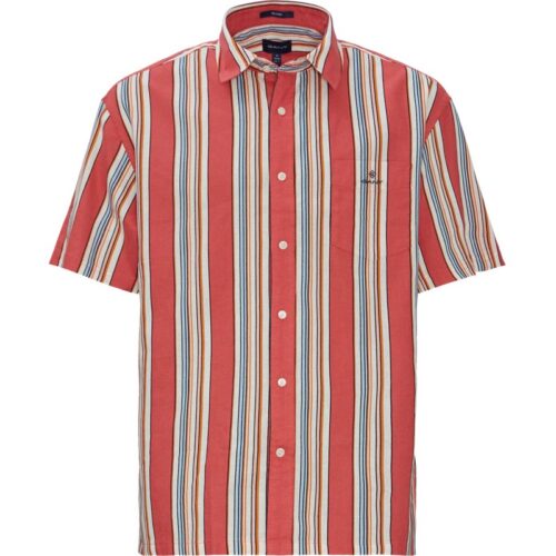 Gant - Stripe Town Linen Cotton Kortærmet Skjorte