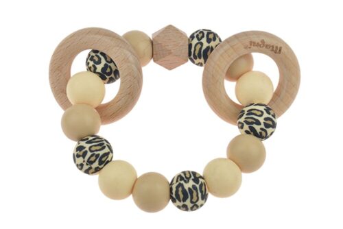 Magni Rangle i silikone og træ, Sand/beige/leopard-beige