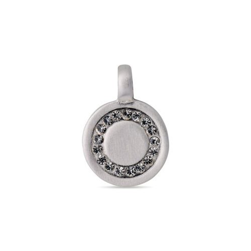 Pilgrim CHARM krystal coin vedhæng, sølvbelagt