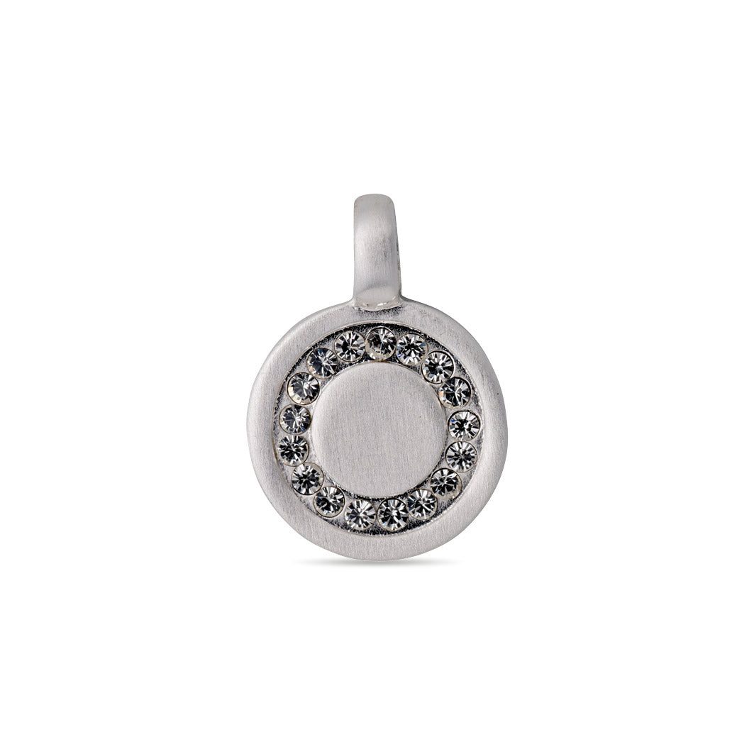 Pilgrim CHARM krystal coin vedhæng, sølvbelagt