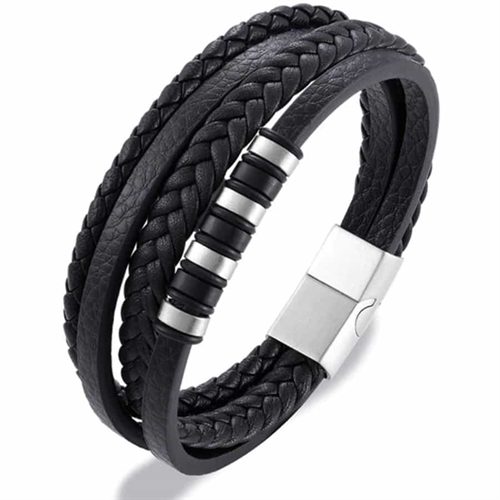 New Milano Steel - Læderarmbånd