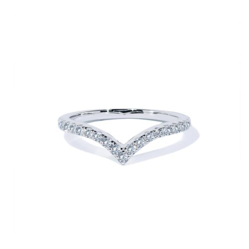 Oxford Silver V Band Ring