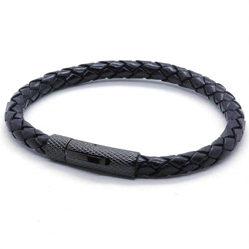 Elian læderarmbånd LUX Black in Black