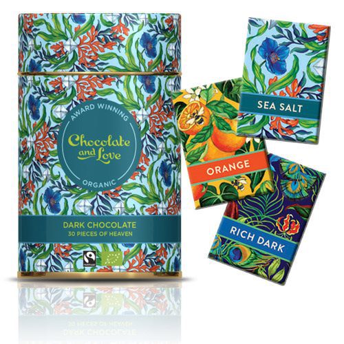 Gavedåse Chokolade Seasalt Ø, 30x5,5g 30 stk. 3 var. Chocolate & Love