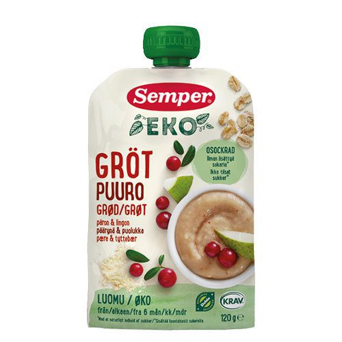 Grød med Pære & tyttebær 6M Ø