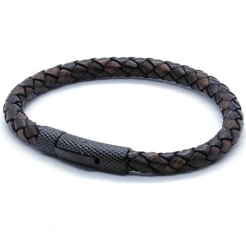 Elian læderarmbånd LUX Black in Brown